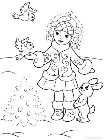 Снегурка раскраска