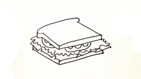 Открытый бутерброд рисунок