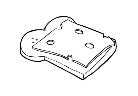 Сэндвич на тарелке раскраска