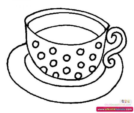Трафарет чашка с блюдцем