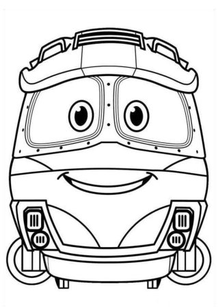 Раскраска роботы поезда Кей и Виктор