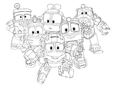 Роботы поезда раскраска Дюк