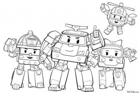 Раскраска Эмбер Робокар Поли