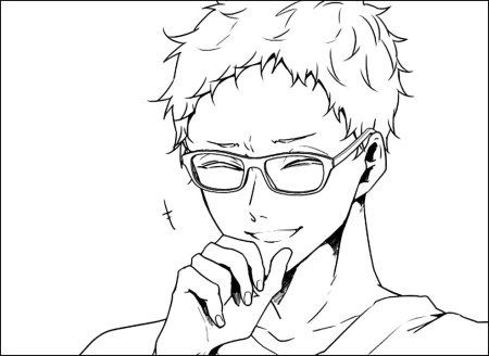 Цукишима Кей черно белый