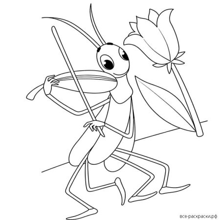 Кузнечик раскраска