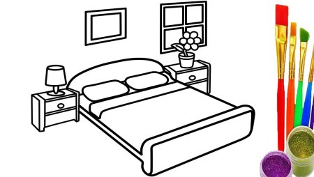 Спальня раскраска для детей