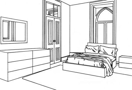 Спальня раскраска для детей