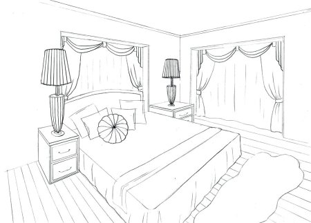 Спальня раскраска
