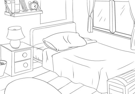 Спальня раскраска