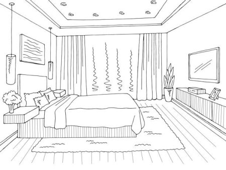 Спальня в современном стиле раскраска