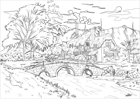 Раскраска пейзаж