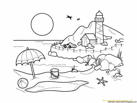 Рисунки для раскрашивания пейзажи