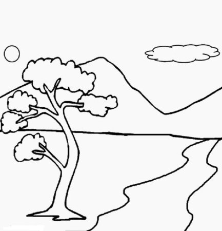 Раскраска пейзаж