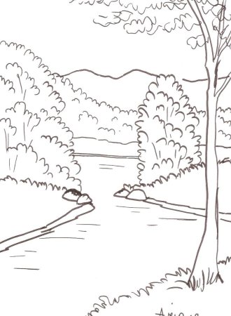 Раскраска пейзаж
