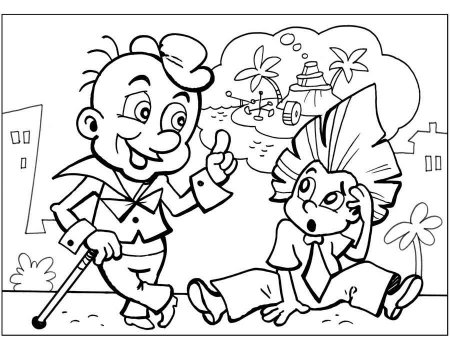 Незнайка раскраска