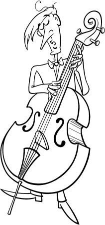 Контрабас раскраска