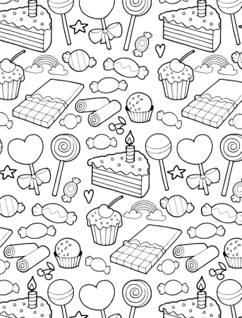 Пирожное. Раскраска