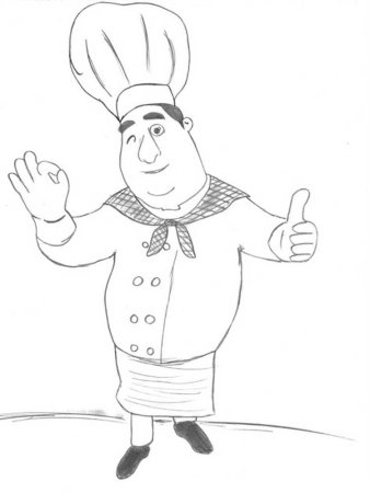 Раскраска повар
