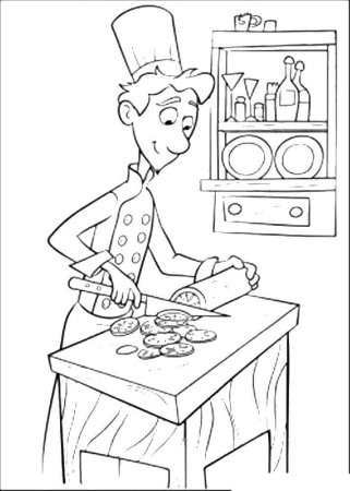 Раскраска повар