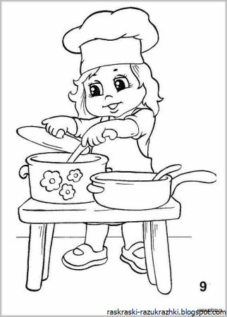 Раскраска повар