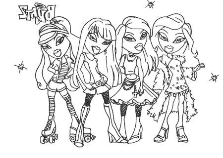 Раскраски для девочек куклы братц