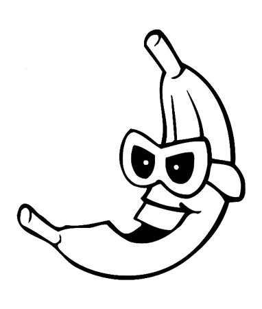 Банан раскраска