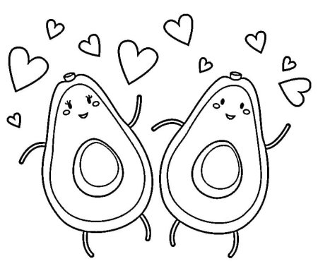 Раскраски милые авокадо