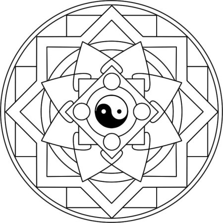 Мандала Сарасвати раскраска