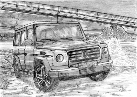 Раскраски машины Мерседес Гелендваген Брабус