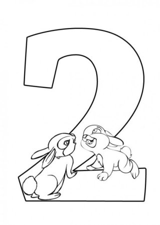 Цифра два раскраска для детей