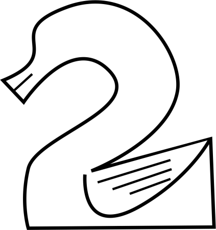 Цифра 2 трафарет