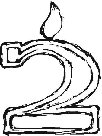 Цифра 2 для раскрашивания для детей