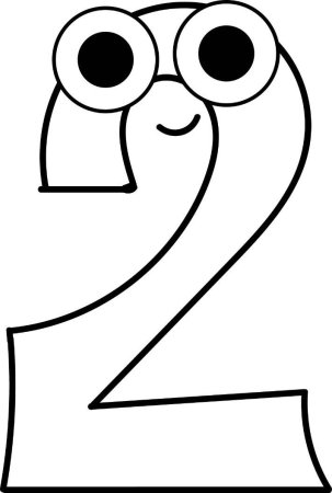 Цифра 2 раскраска