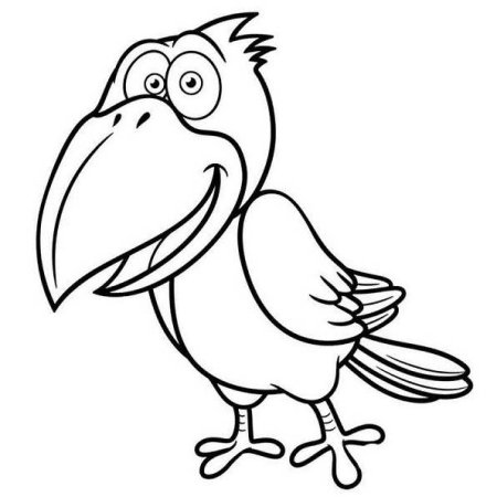 Ворона раскраска для детей
