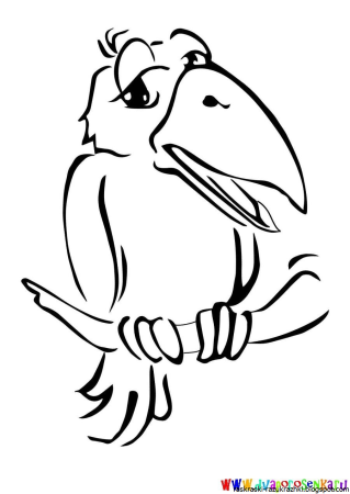 Ворона раскраска для детей