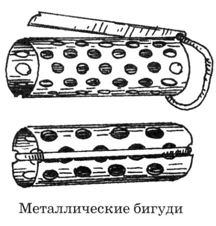Металлические бигуди с планкой и резинкой