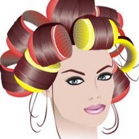 Бигуди на белом фоне