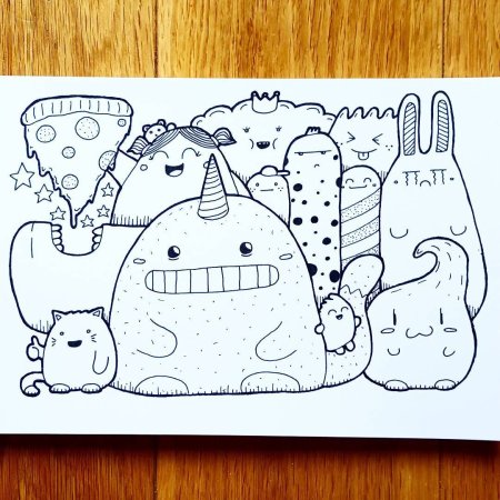 Дудлинг для начинающих монстрики