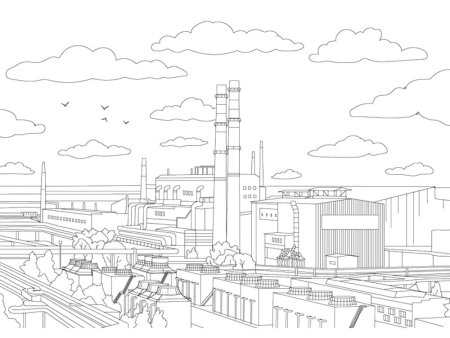 Атомная электростанция раскраска Чернобыль