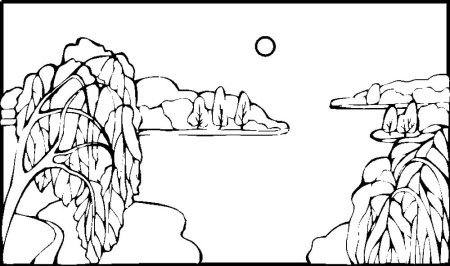 Трафареты пейзажей природы