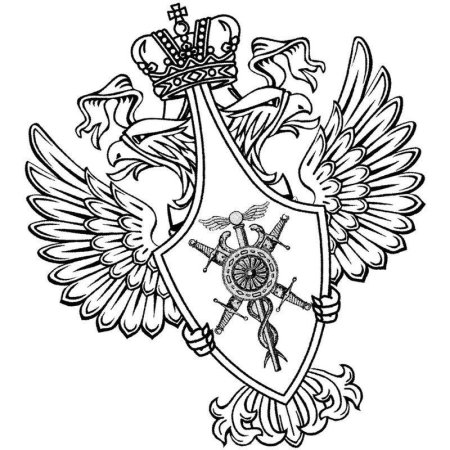 Двуглавый орёл герб России черно белый