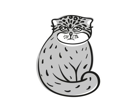 Кот Манул рисунок