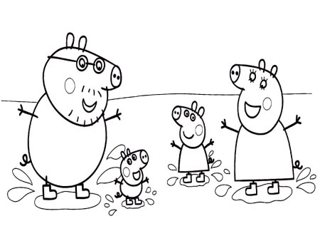 Раскраски для детей 3-4 лет Свинка Пеппа