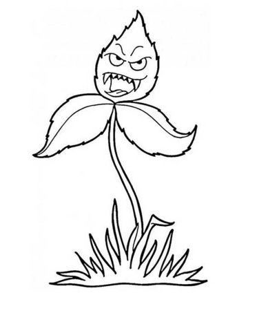 Растения против зомби раскраска для детей