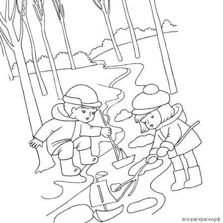 Половодье раскраска для детей