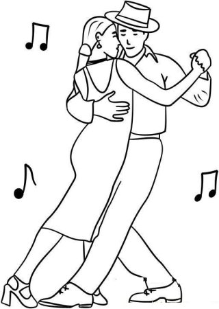 Раскраска танец танго