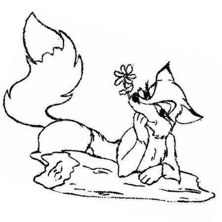 Лиса рисунок для раскрашивания