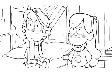 Раскраска для девочек Гравити Фолз Мейбел