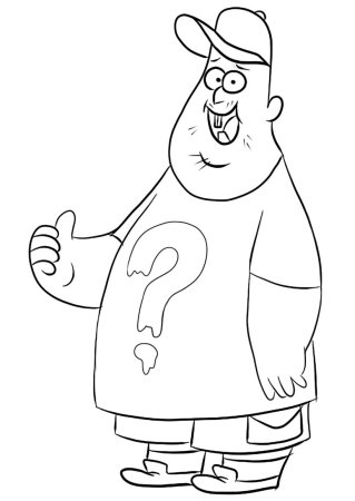 Раскраска Гравити Фолз Диппер