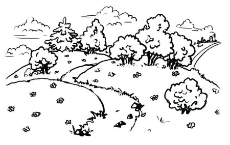 Раскраска пейзаж